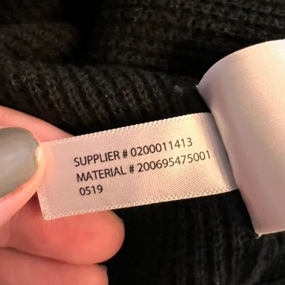 Lauren Ralph Lauren Waffle Knit Hoodie Curved Hem S Black Gorpcore Cozy Weekend - Picture 9 of 11